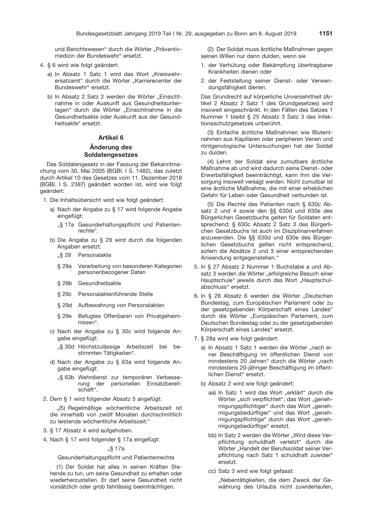 BGBl. 2019, Seite 1151 — Originalseite als Abbildung