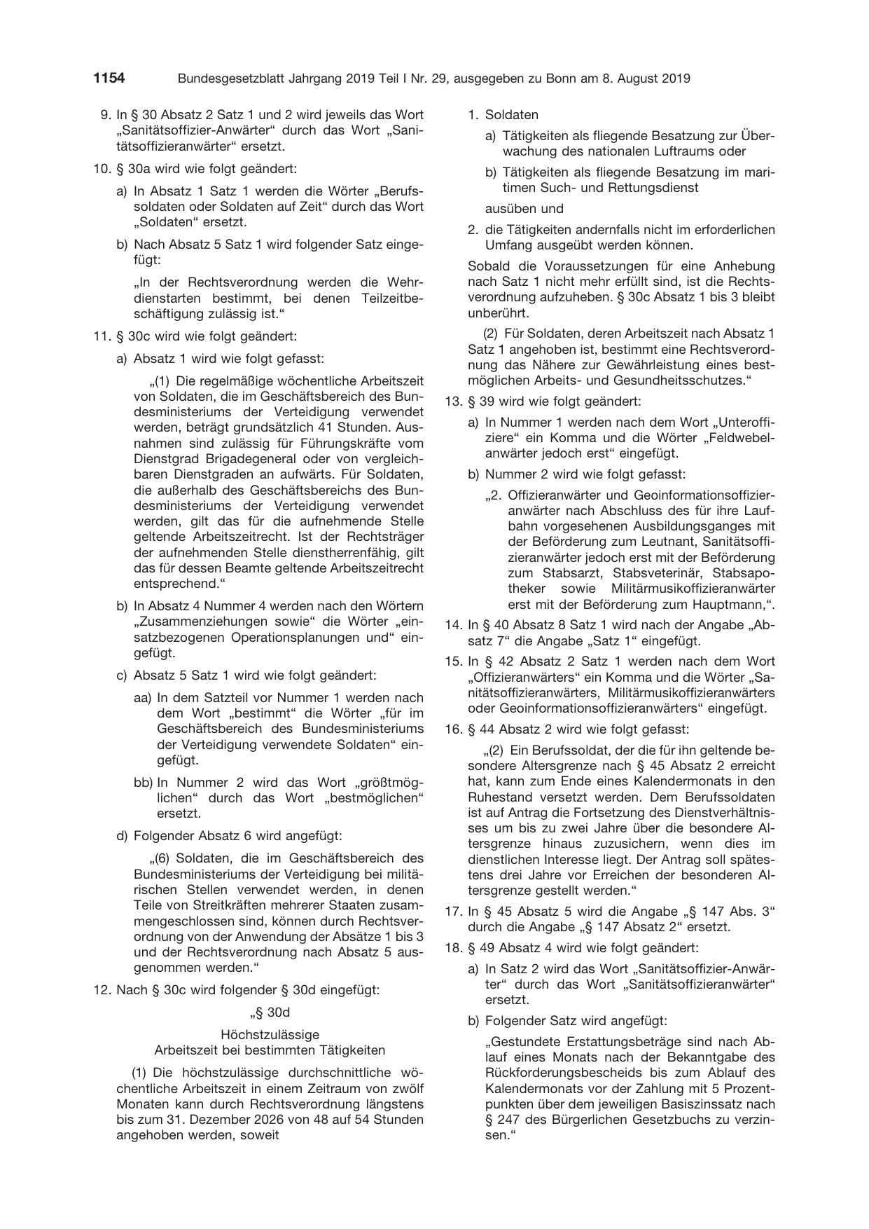 BGBl. 2019, Seite 1154 — Originalseite als Abbildung
