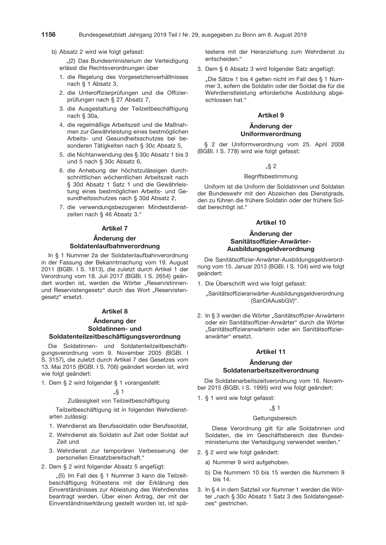 BGBl. 2019, Seite 1156 — Originalseite als Abbildung