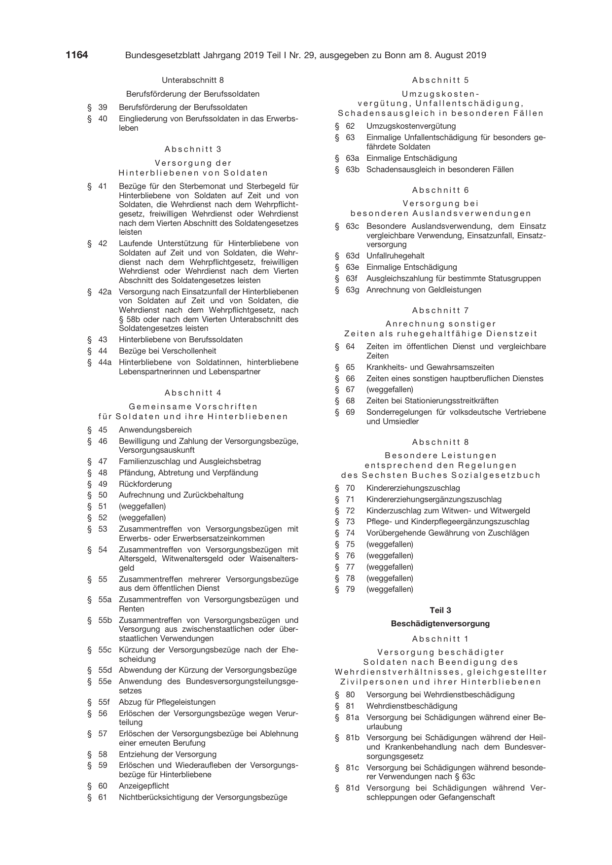 BGBl. 2019, Seite 1164 — Originalseite als Abbildung