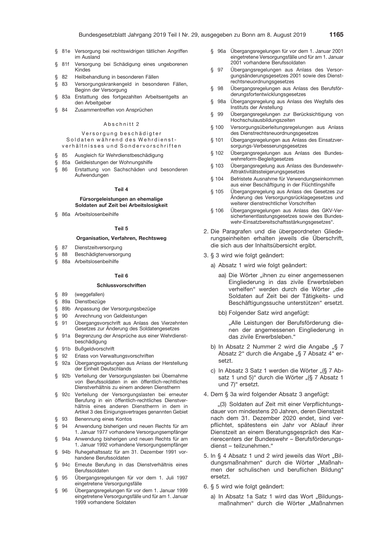 BGBl. 2019, Seite 1165 — Originalseite als Abbildung