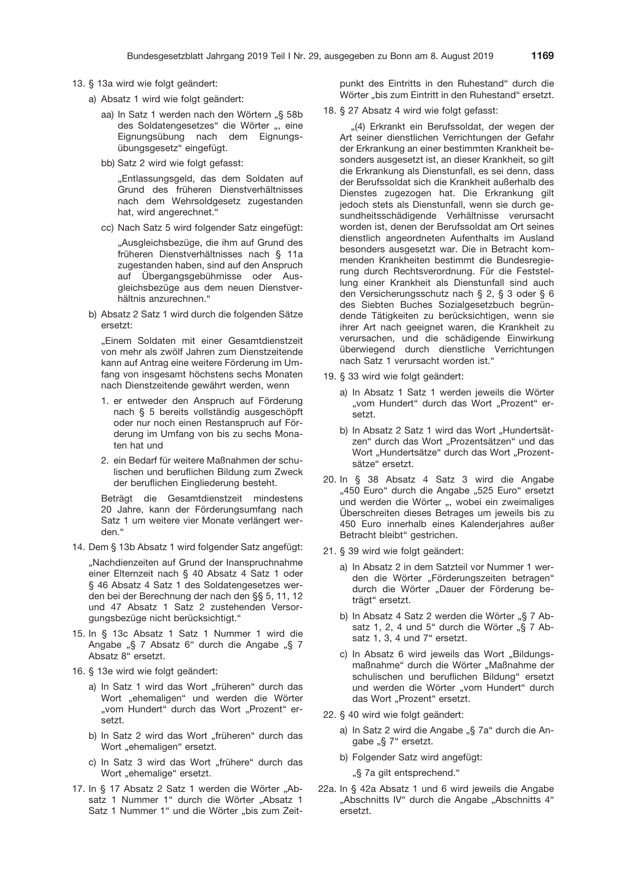 BGBl. 2019, Seite 1169 — Originalseite als Abbildung