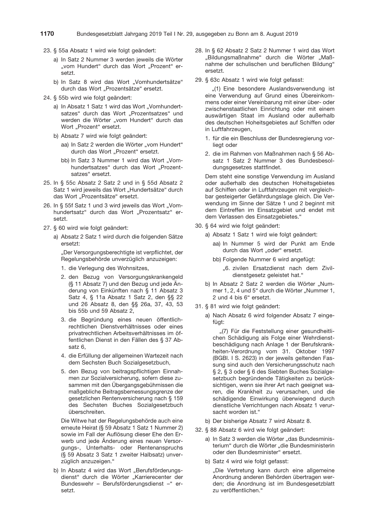 BGBl. 2019, Seite 1170 — Originalseite als Abbildung