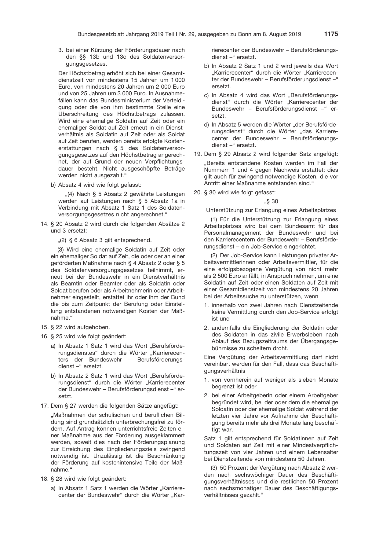 BGBl. 2019, Seite 1175 — Originalseite als Abbildung