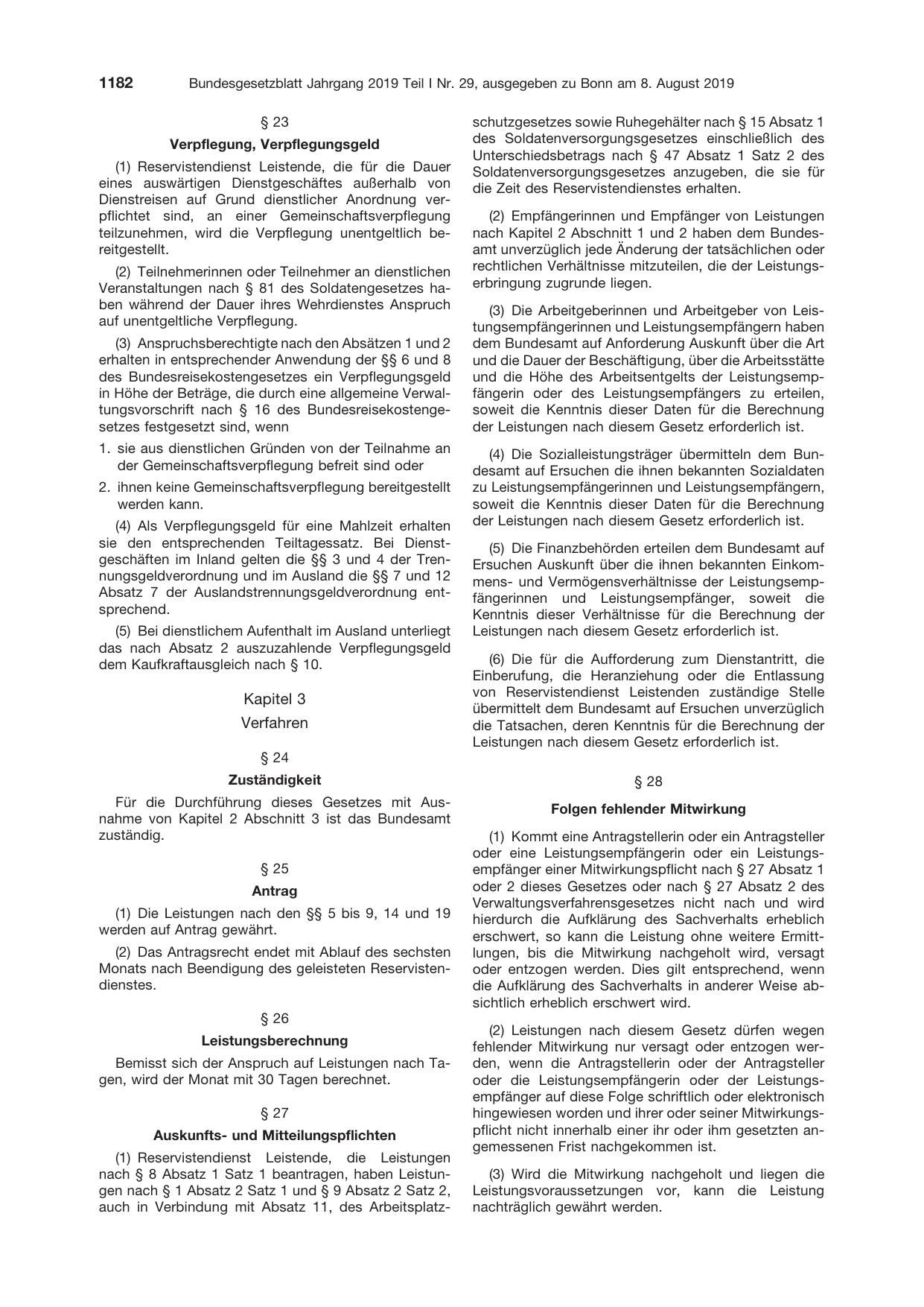 BGBl. 2019, Seite 1182 — Originalseite als Abbildung