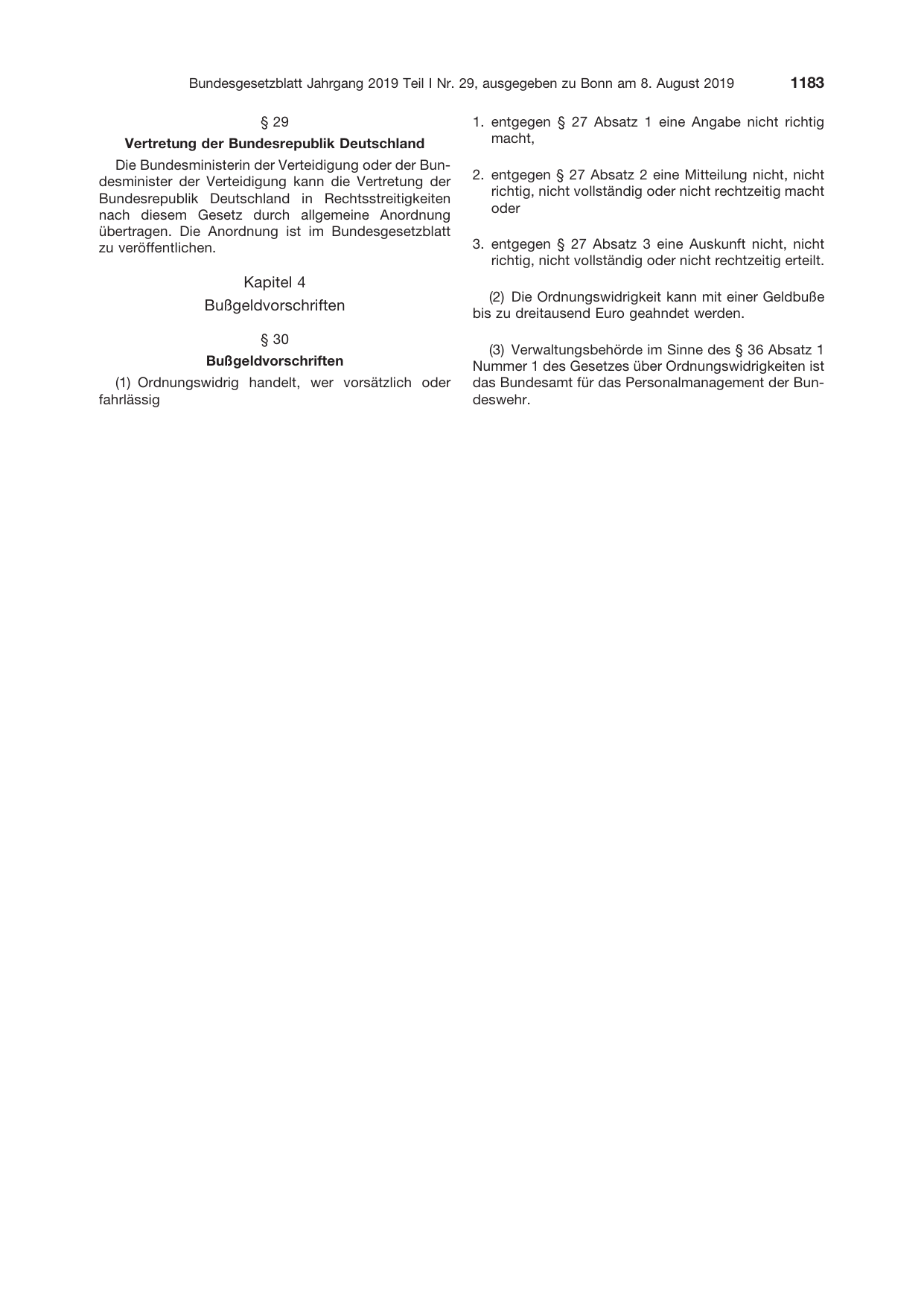 BGBl. 2019, Seite 1183 — Originalseite als Abbildung