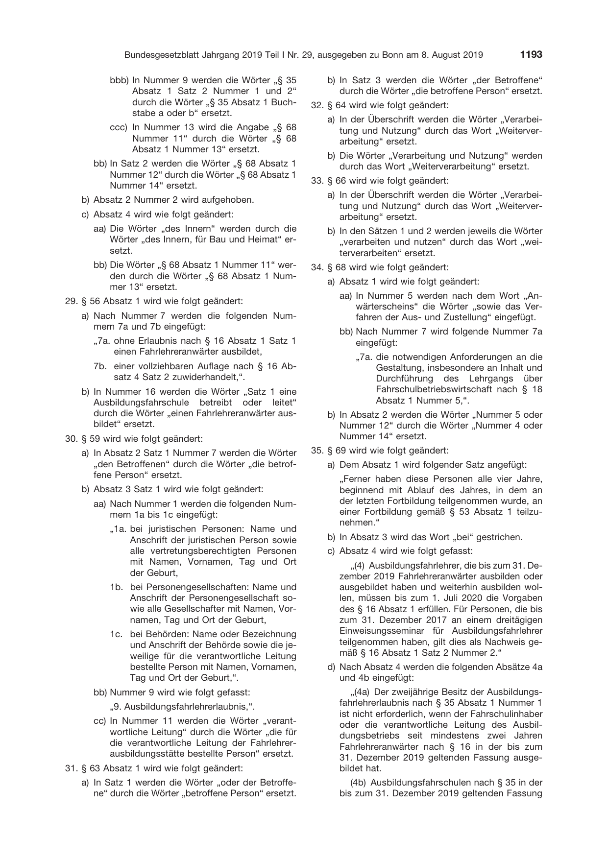 BGBl. 2019, Seite 1193 — Originalseite als Abbildung