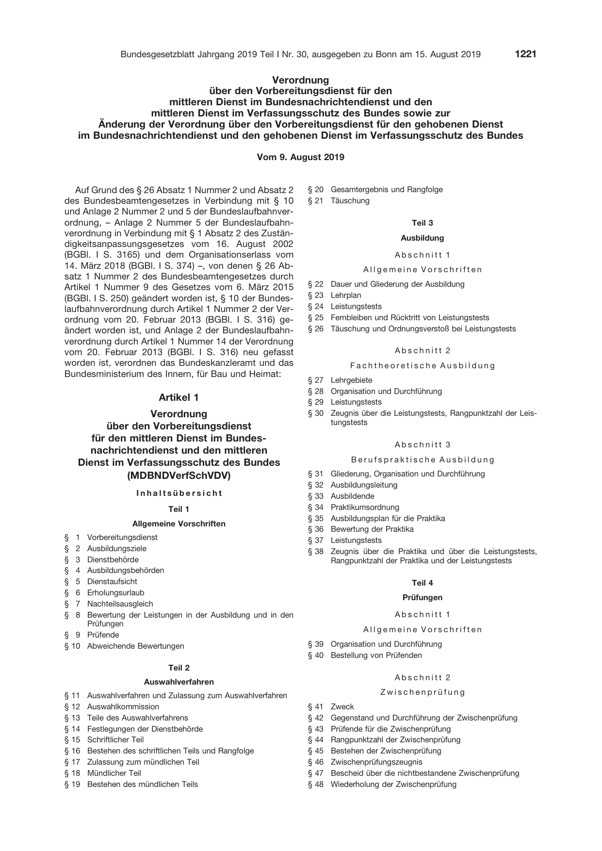 BGBl. 2019, Seite 1221 — Originalseite als Abbildung
