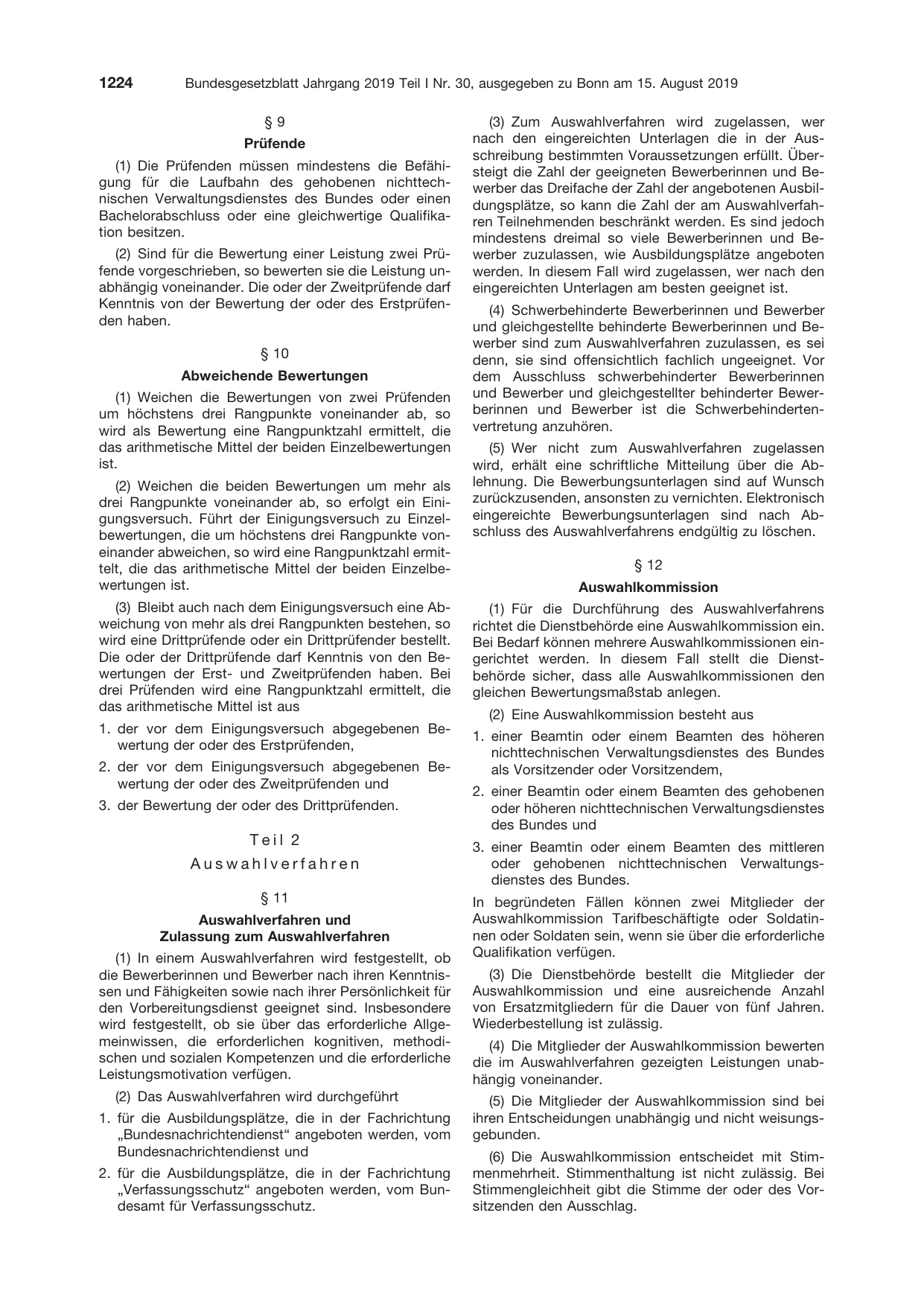 BGBl. 2019, Seite 1224 — Originalseite als Abbildung