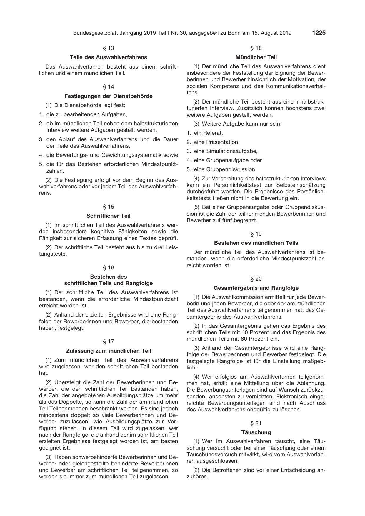BGBl. 2019, Seite 1225 — Originalseite als Abbildung