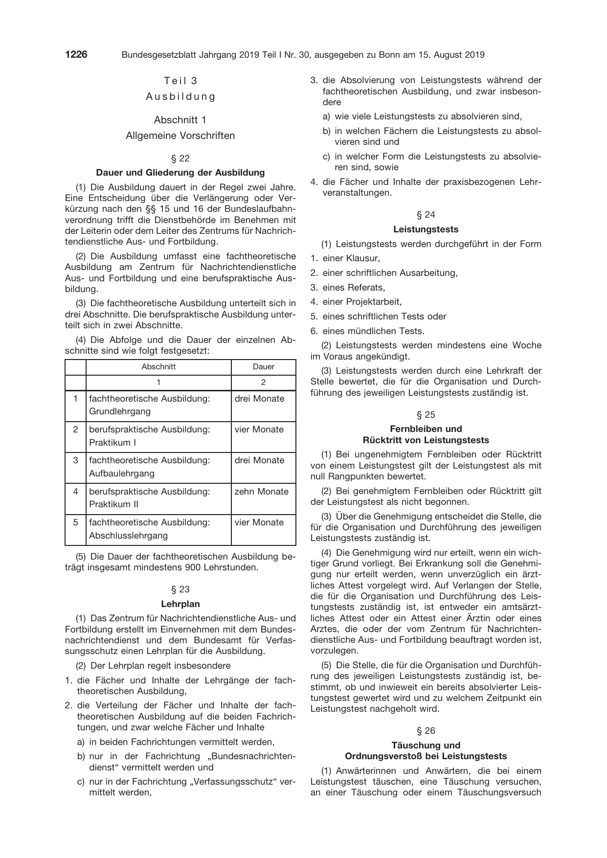 BGBl. 2019, Seite 1226 — Originalseite als Abbildung