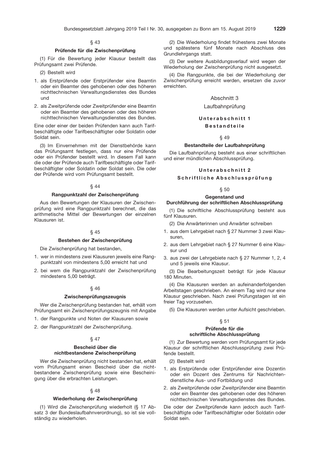 BGBl. 2019, Seite 1229 — Originalseite als Abbildung