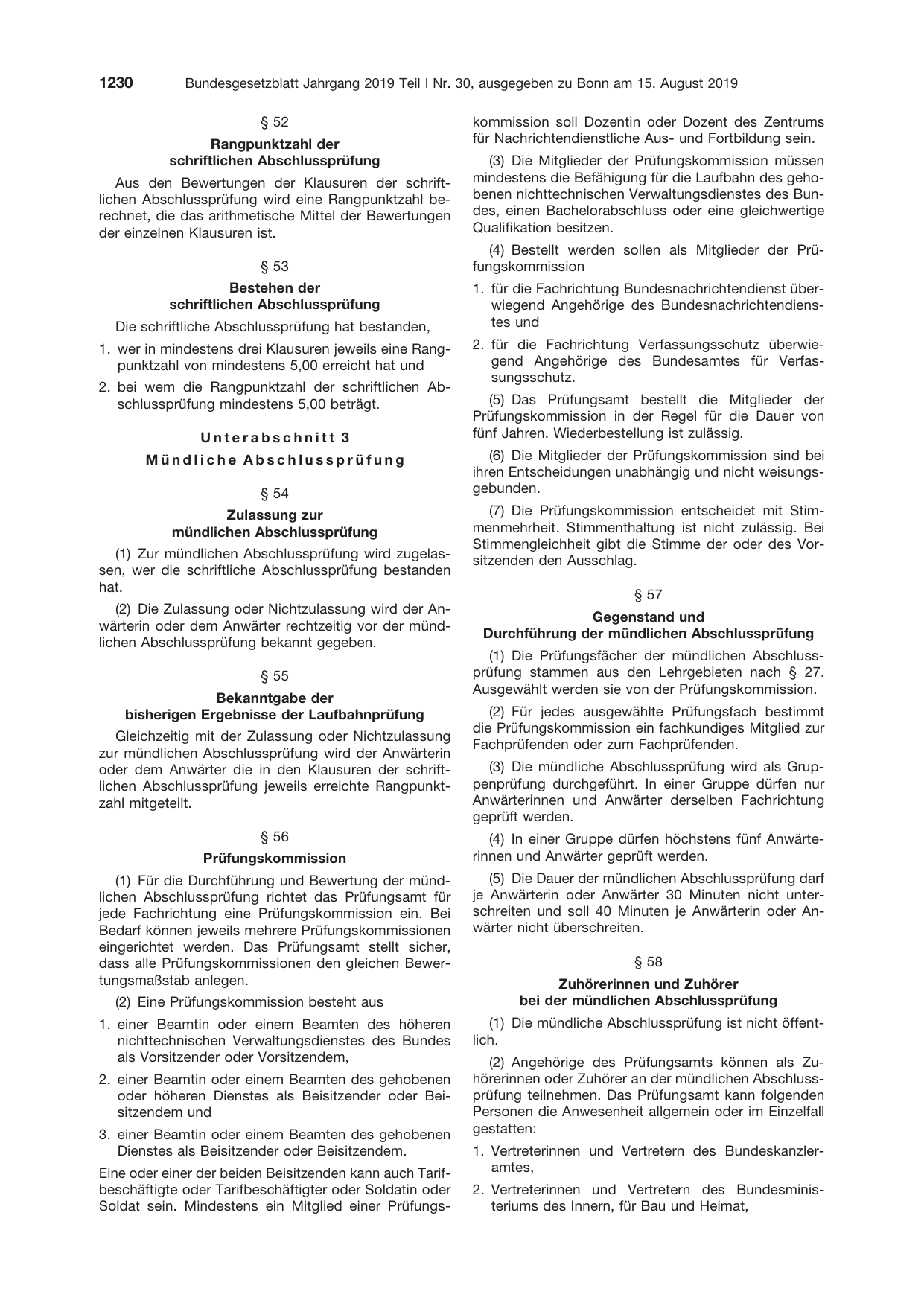 BGBl. 2019, Seite 1230 — Originalseite als Abbildung