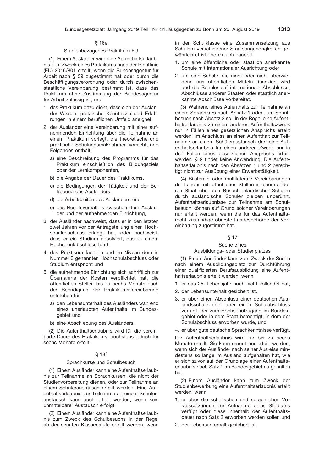BGBl. 2019, Seite 1313 — Originalseite als Abbildung