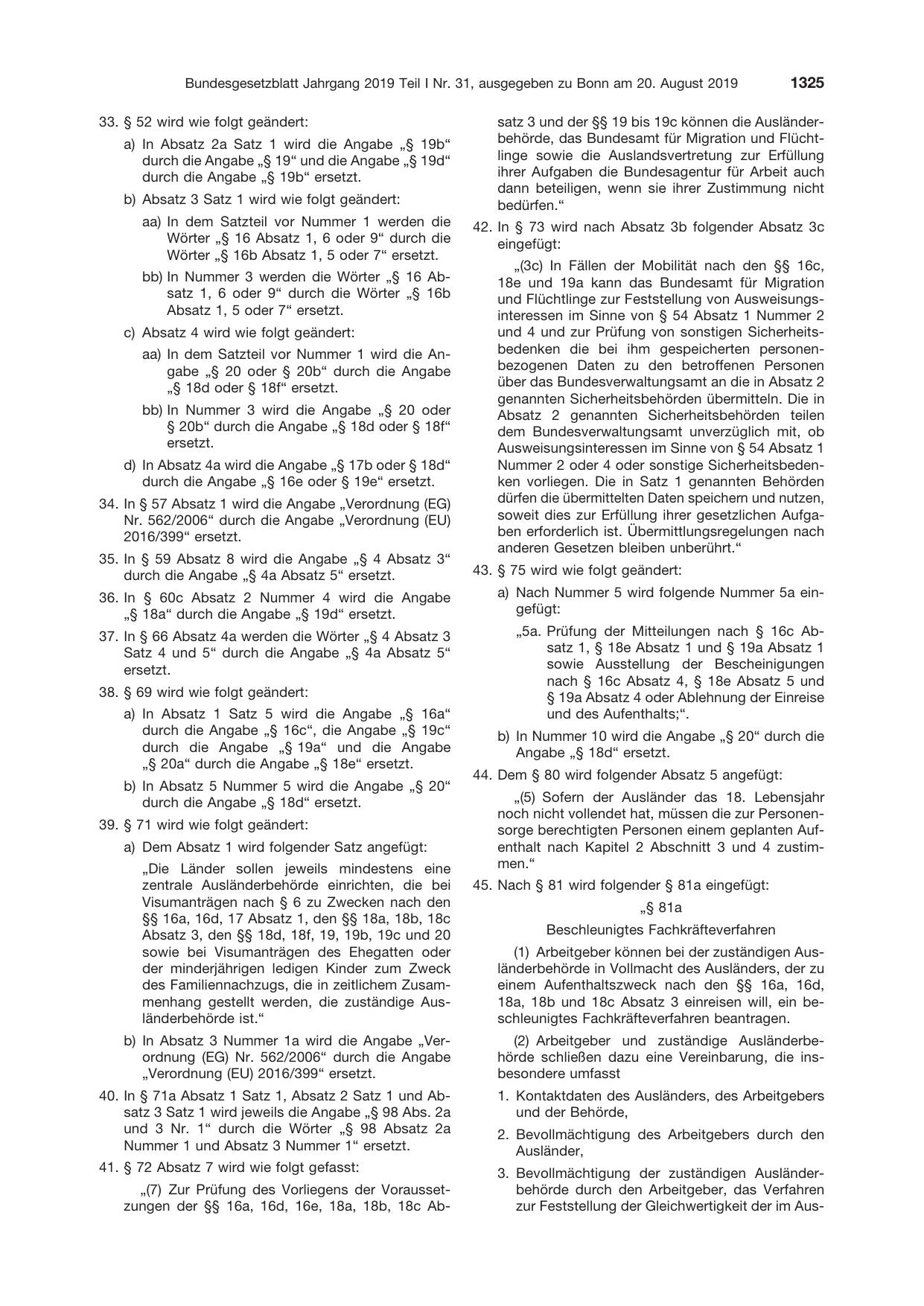 BGBl. 2019, Seite 1325 — Originalseite als Abbildung