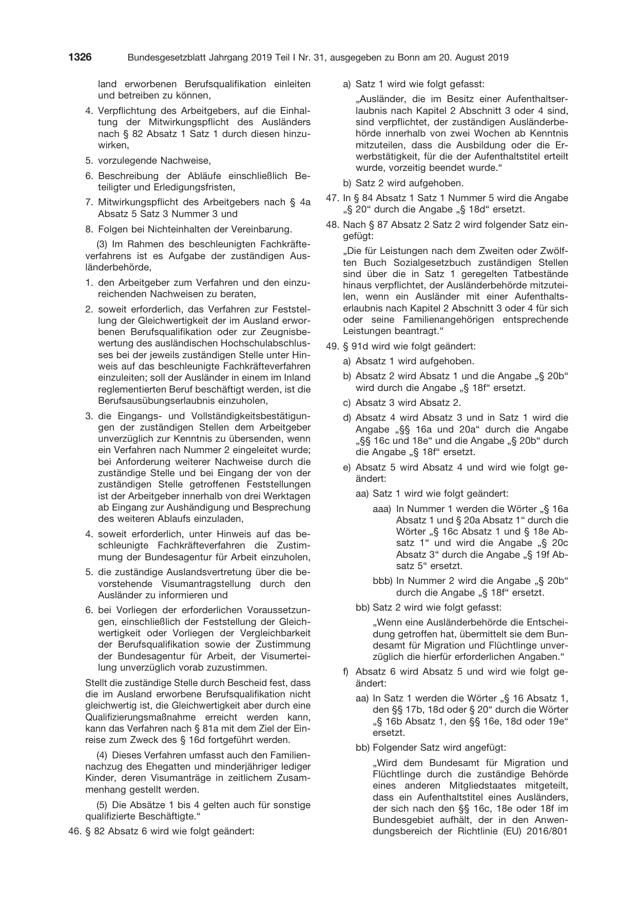 BGBl. 2019, Seite 1326 — Originalseite als Abbildung