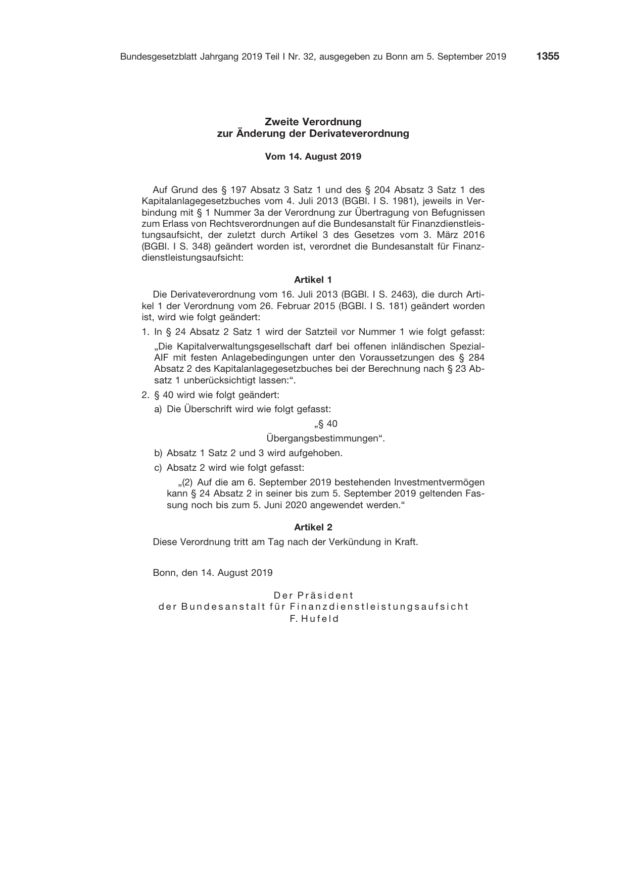 BGBl. 2019, Seite 1355 — Originalseite als Abbildung