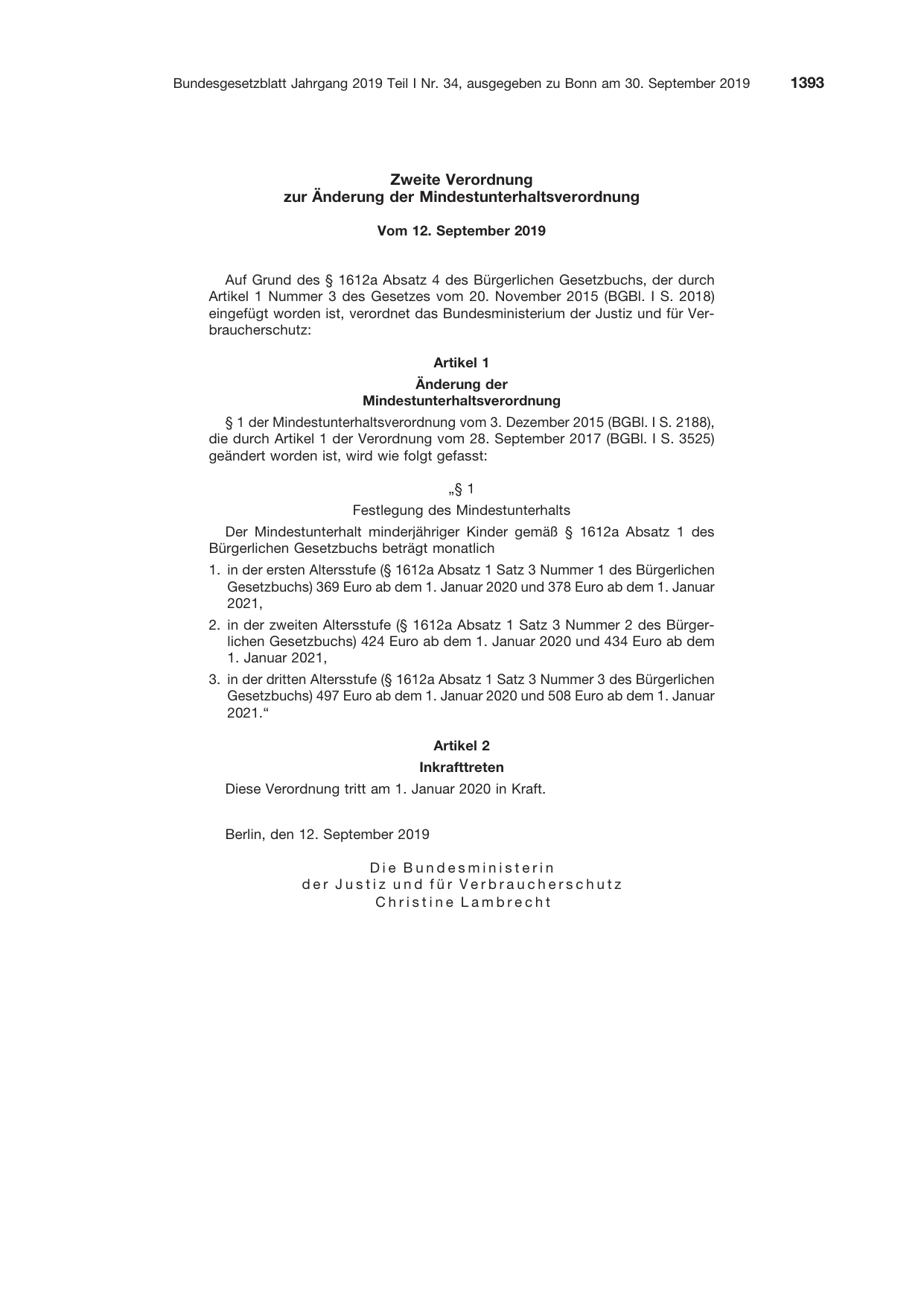 BGBl. 2019, Seite 1393 — Originalseite als Abbildung