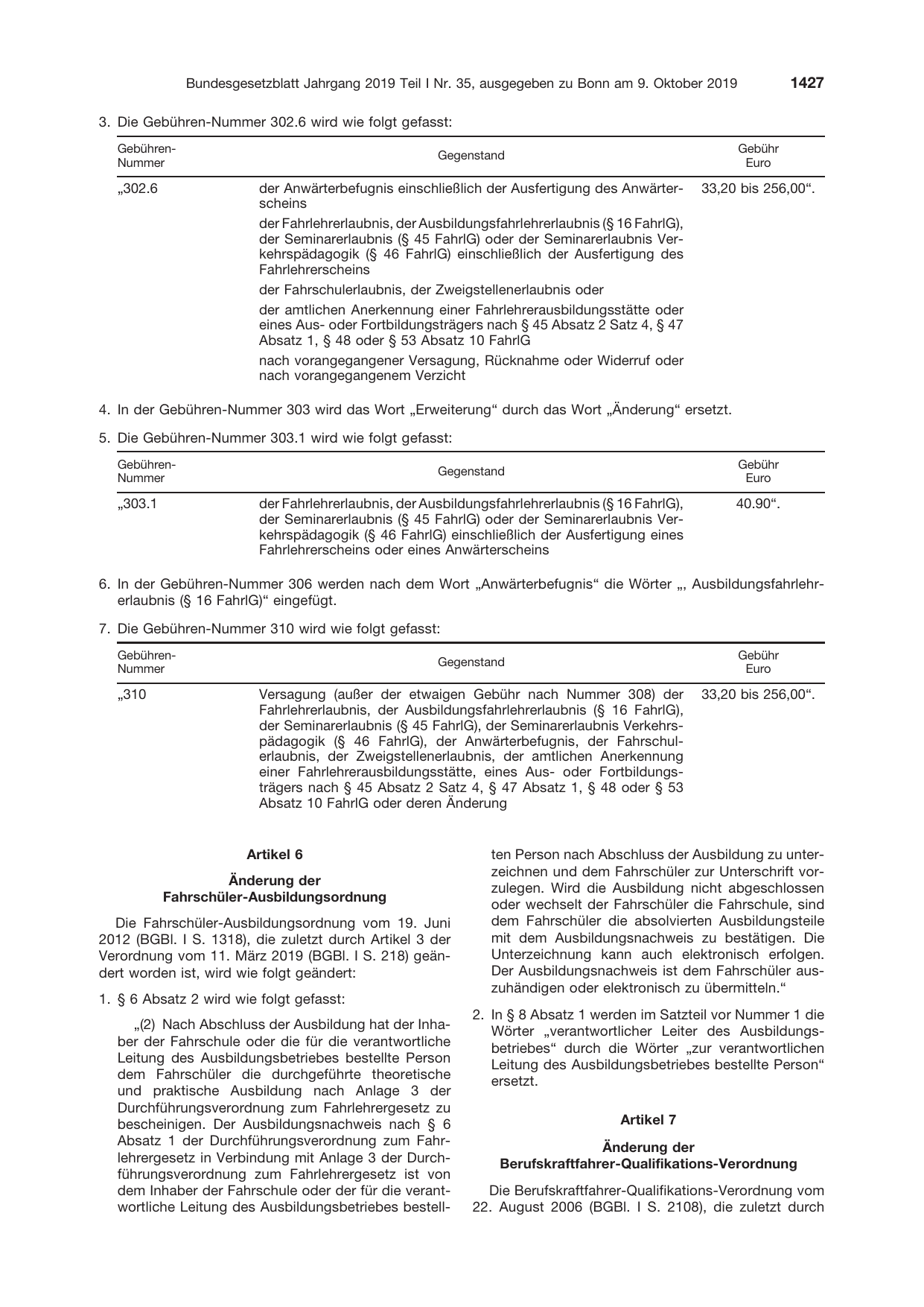 BGBl. 2019, Seite 1427 — Originalseite als Abbildung