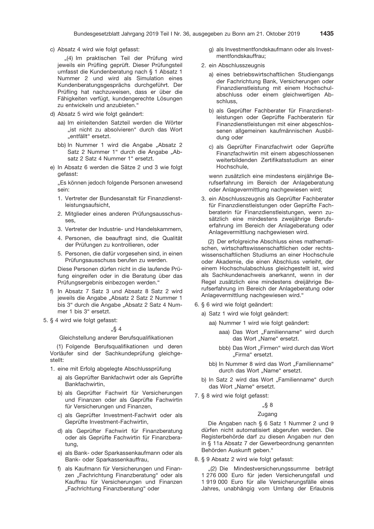 BGBl. 2019, Seite 1435 — Originalseite als Abbildung