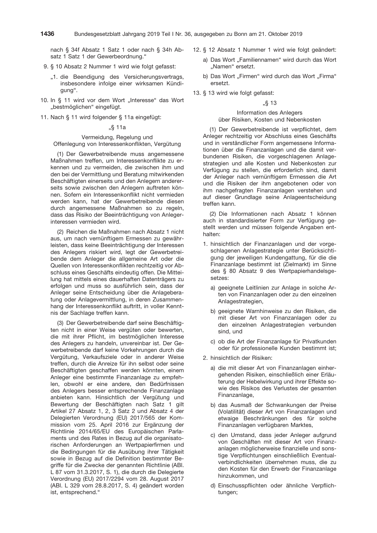 BGBl. 2019, Seite 1436 — Originalseite als Abbildung