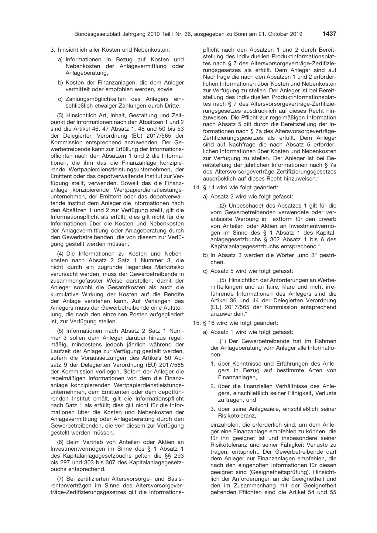 BGBl. 2019, Seite 1437 — Originalseite als Abbildung