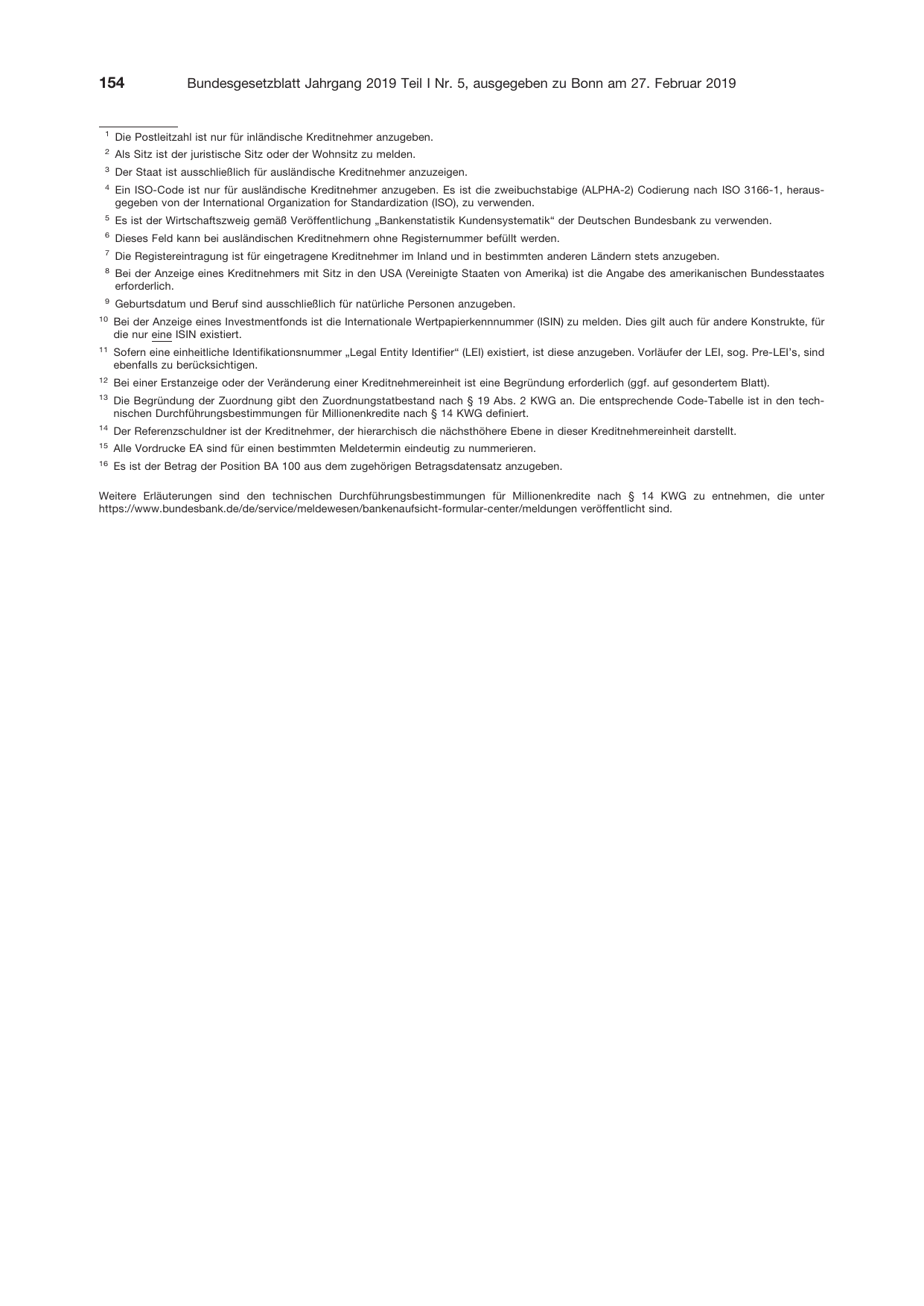 BGBl. 2019, Seite 154 — Originalseite als Abbildung