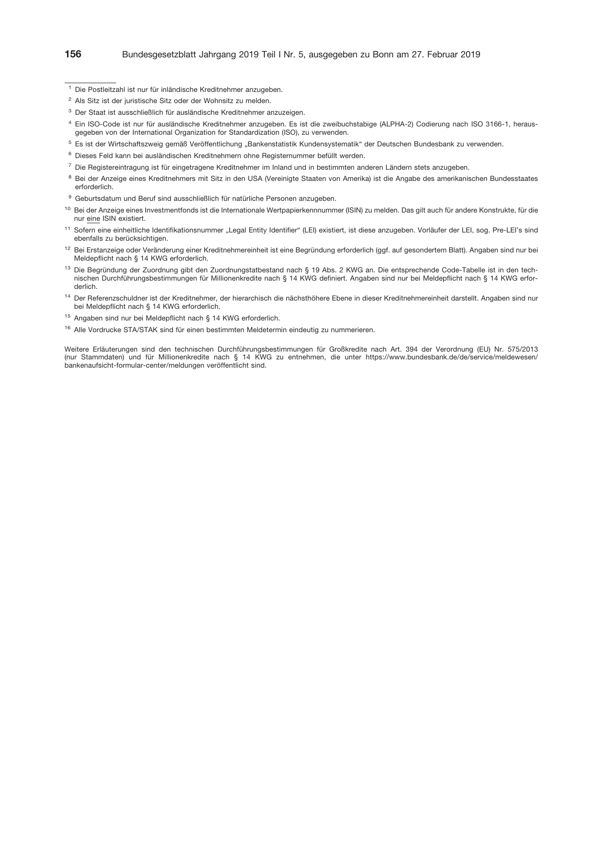 BGBl. 2019, Seite 156 — Originalseite als Abbildung