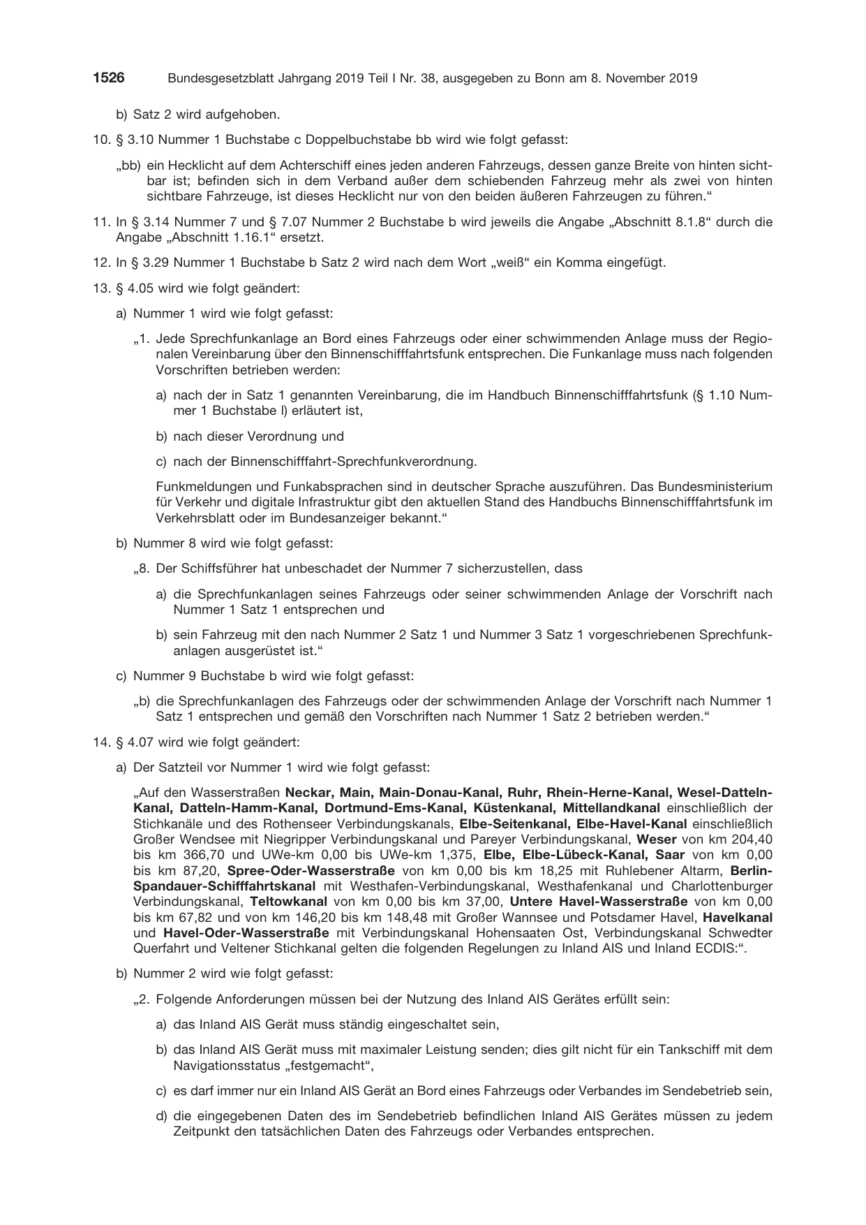 BGBl. 2019, Seite 1526 — Originalseite als Abbildung