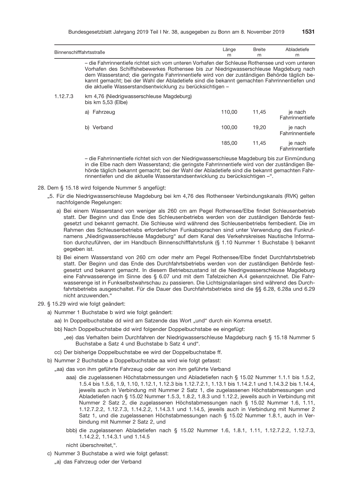 BGBl. 2019, Seite 1531 — Originalseite als Abbildung