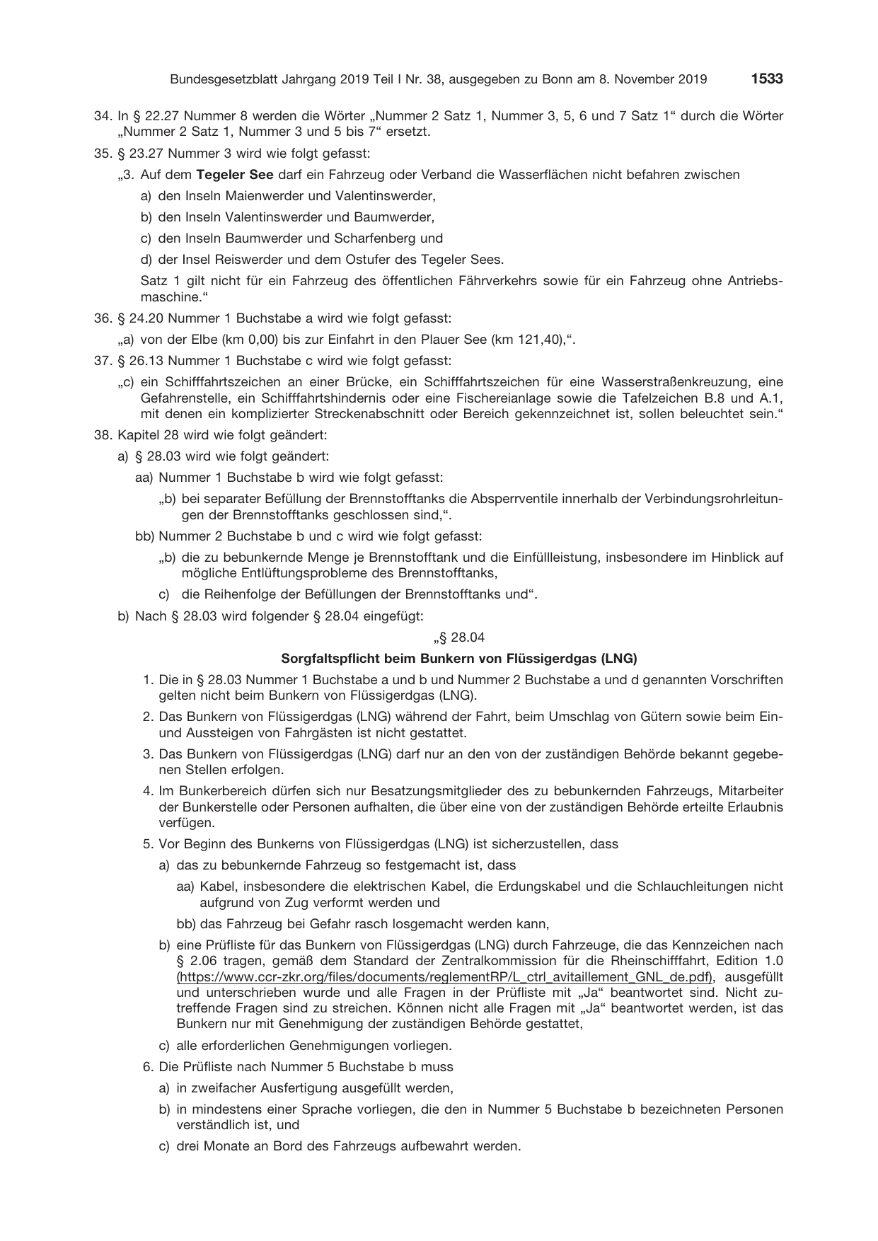BGBl. 2019, Seite 1533 — Originalseite als Abbildung