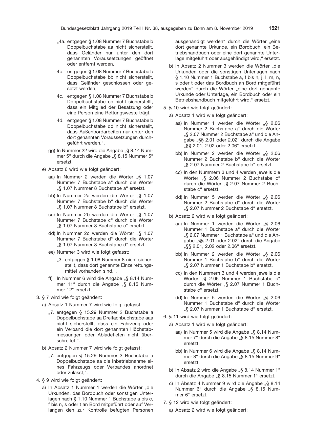 BGBl. 2019, Seite 1521 — Originalseite als Abbildung