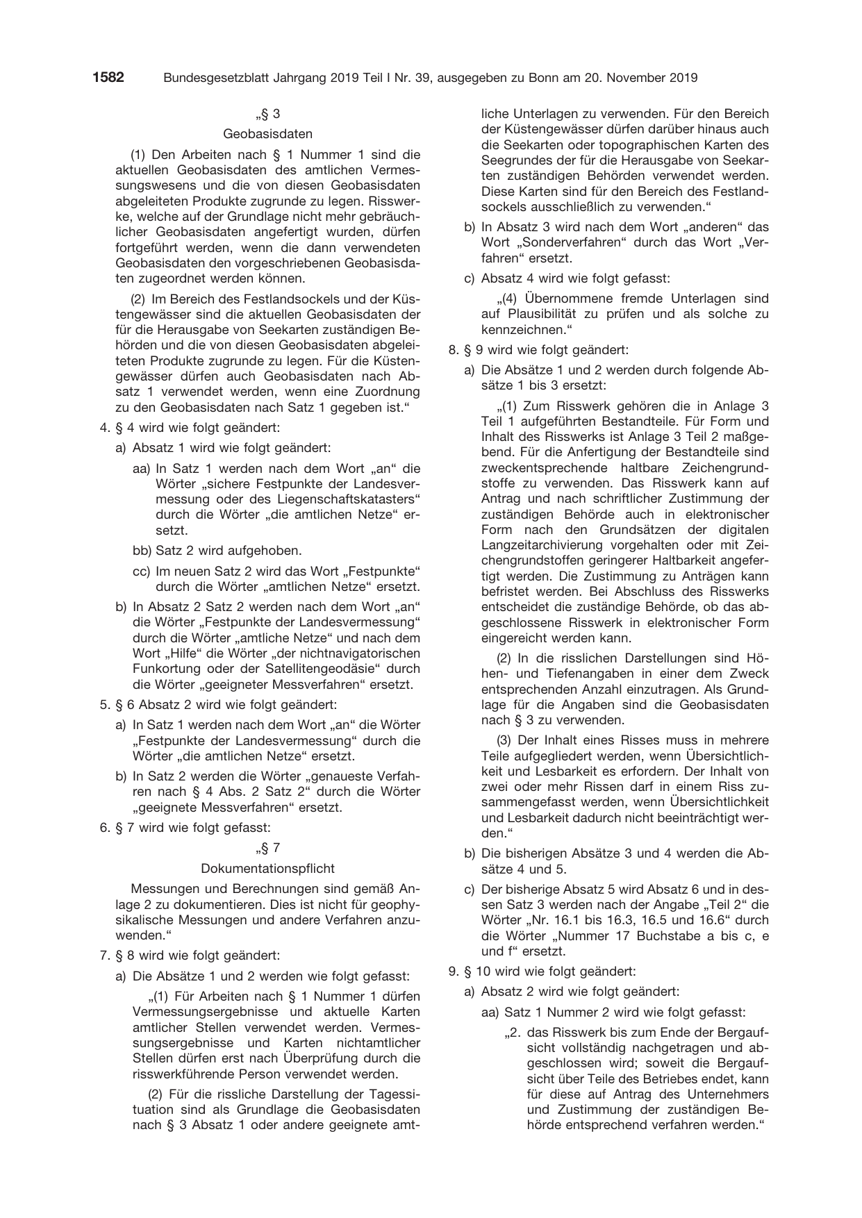 BGBl. 2019, Seite 1582 — Originalseite als Abbildung