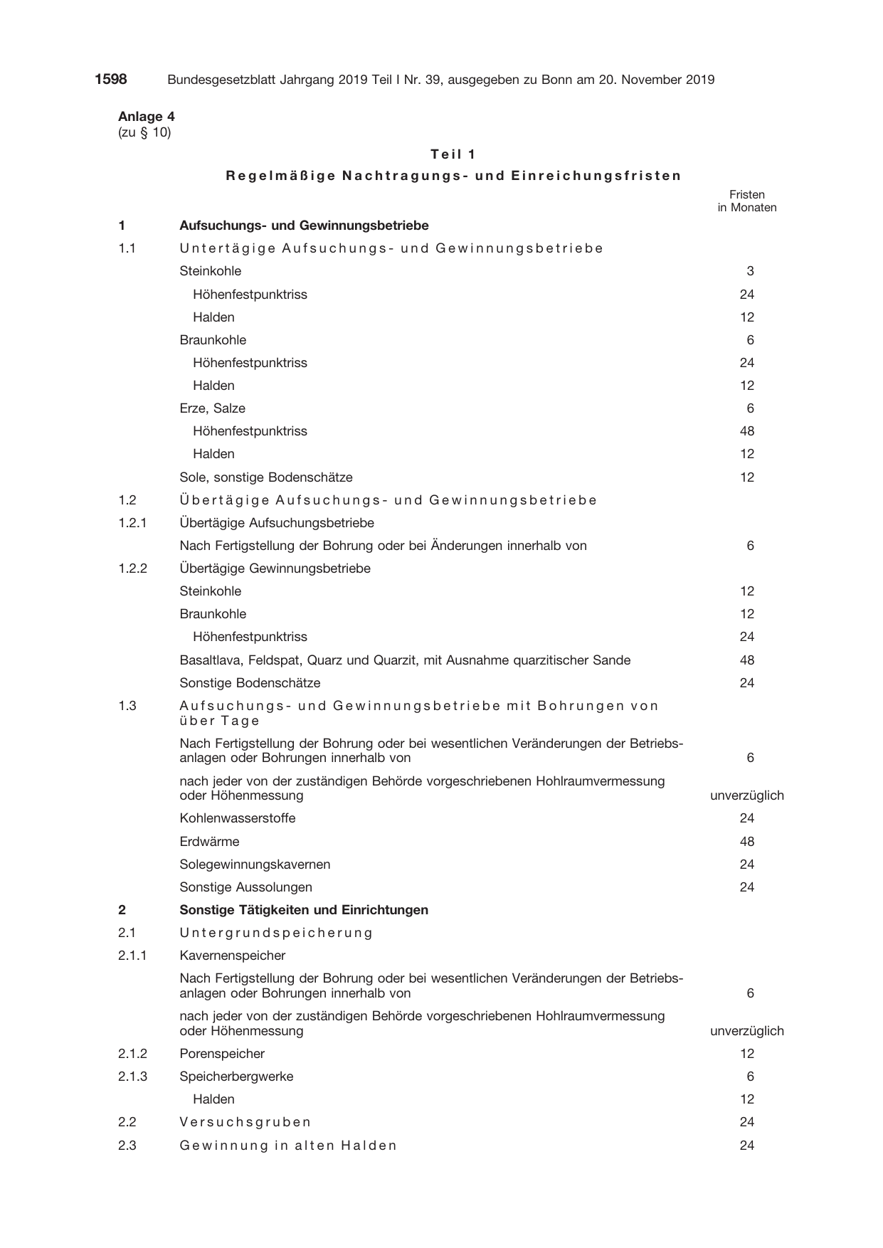 BGBl. 2019, Seite 1598 — Originalseite als Abbildung