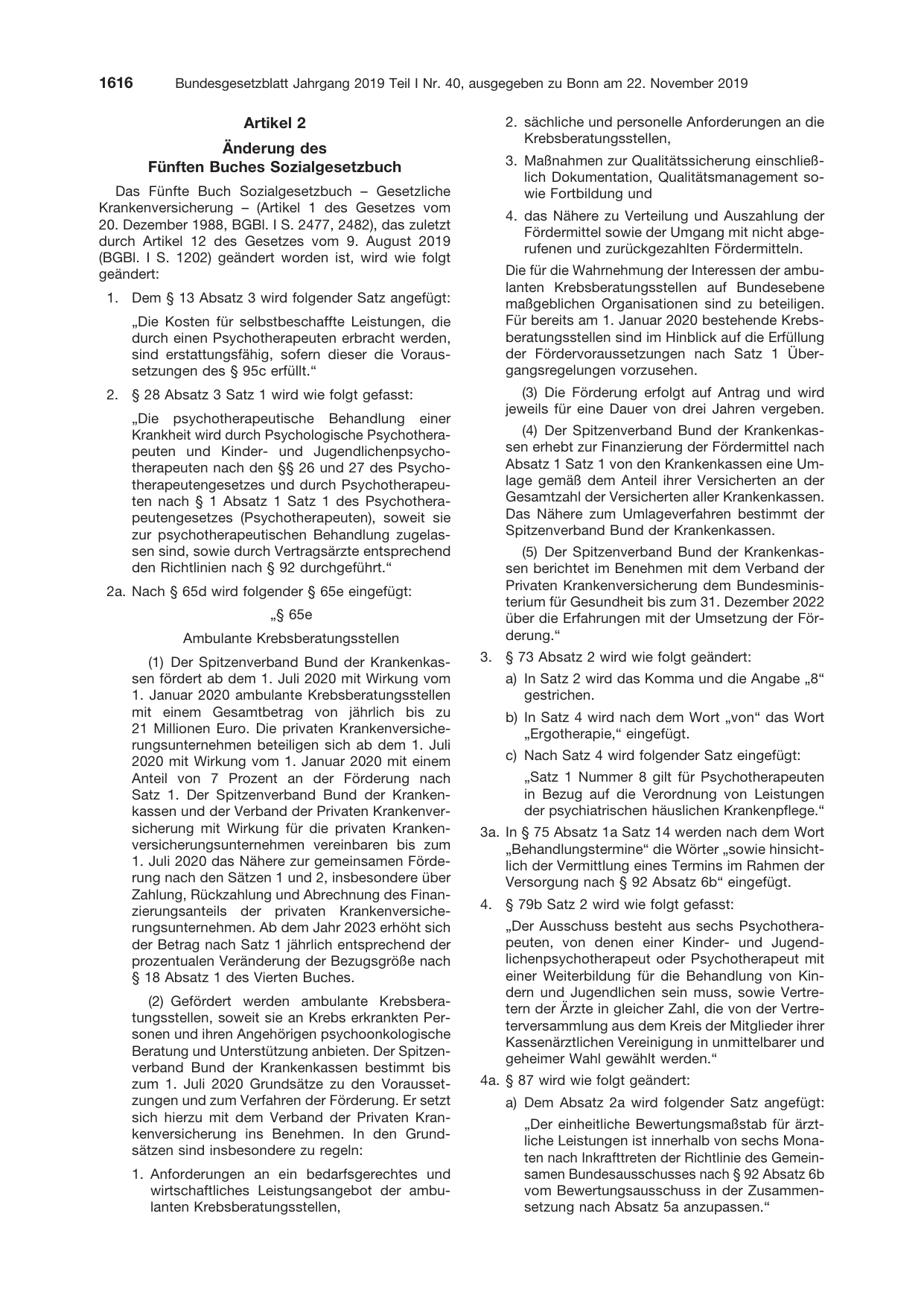 BGBl. 2019, Seite 1616 — Originalseite als Abbildung