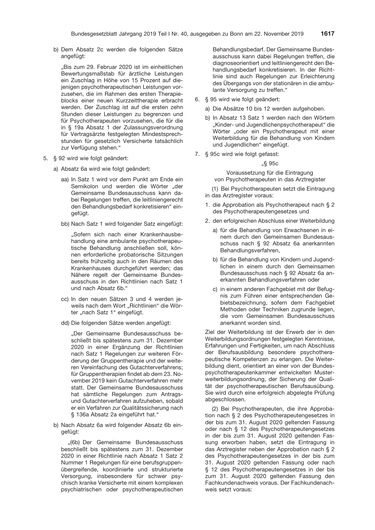 BGBl. 2019, Seite 1617 — Originalseite als Abbildung