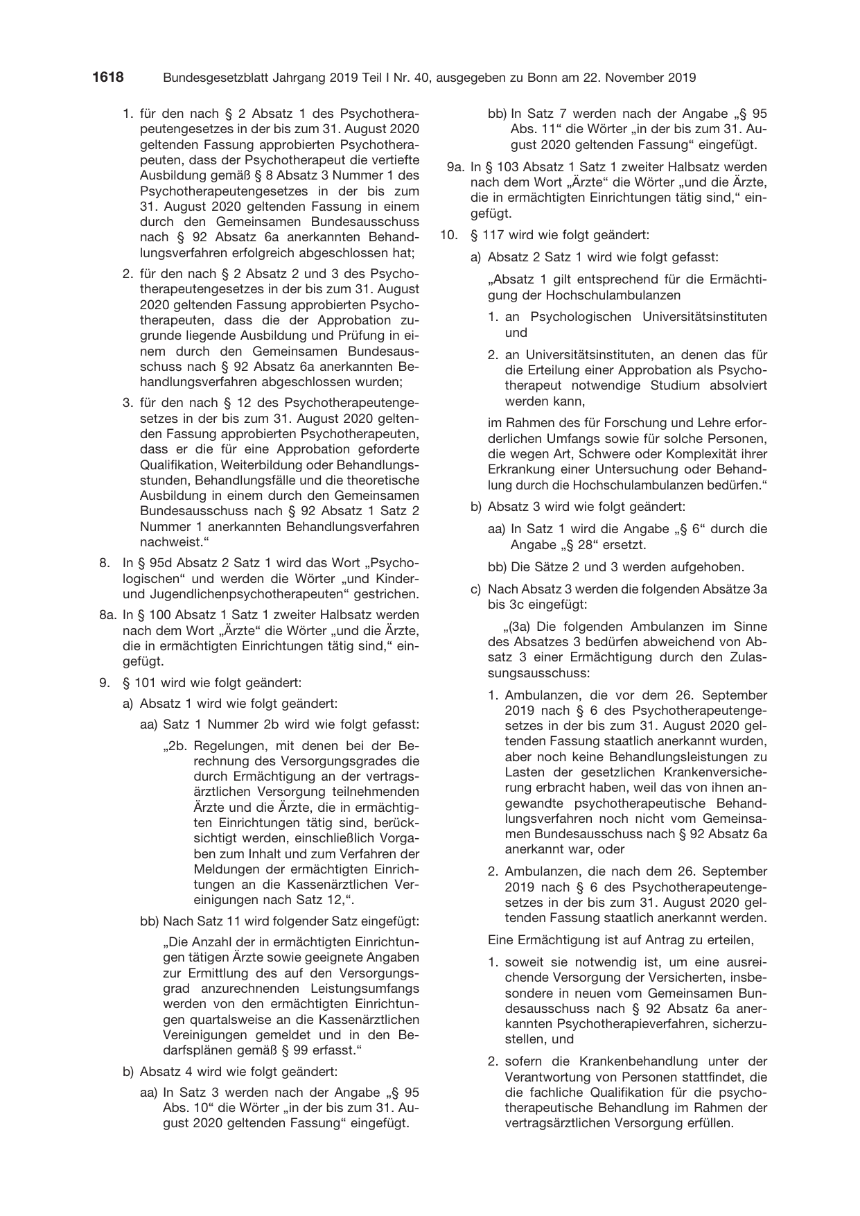 BGBl. 2019, Seite 1618 — Originalseite als Abbildung