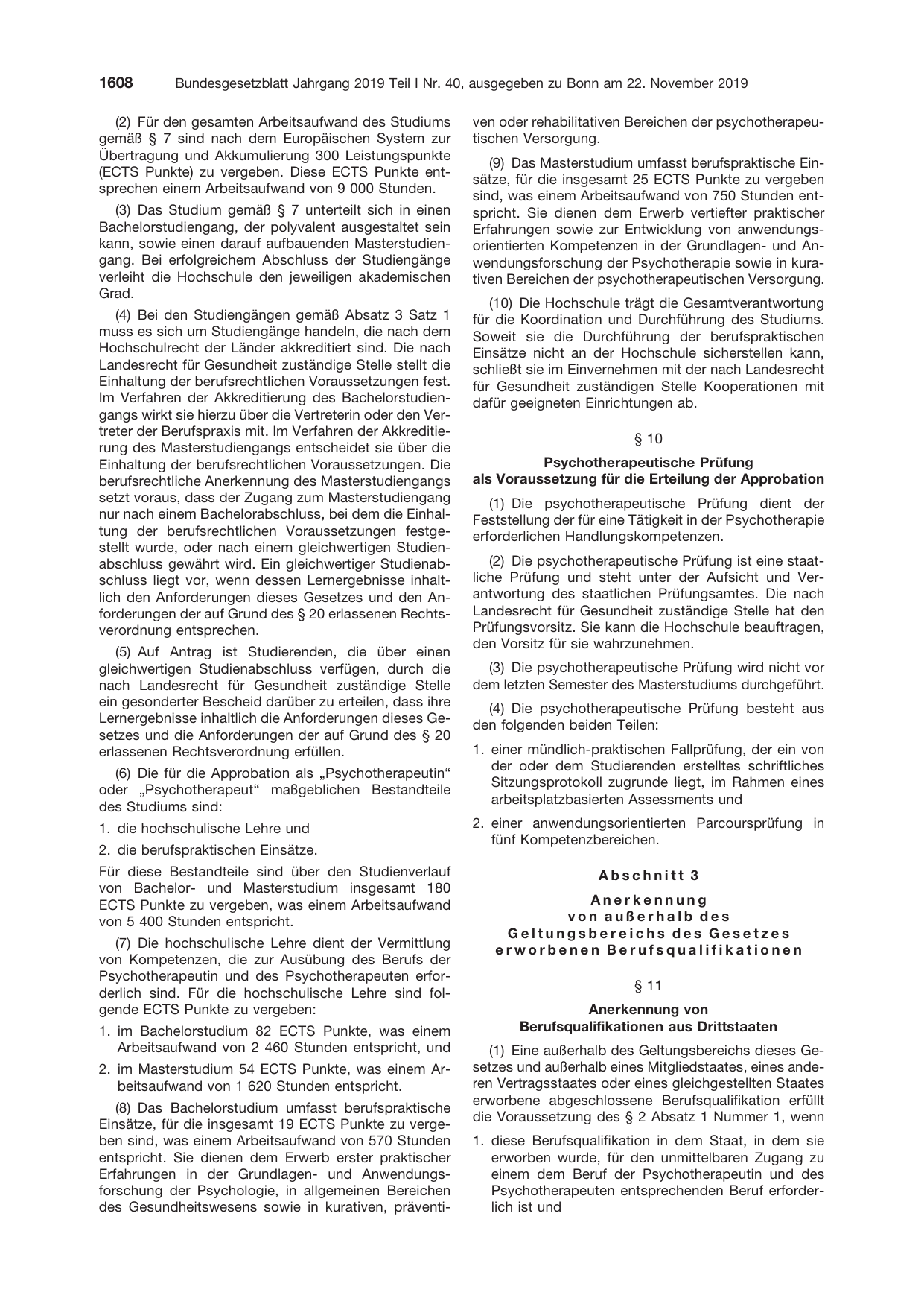 BGBl. 2019, Seite 1608 — Originalseite als Abbildung
