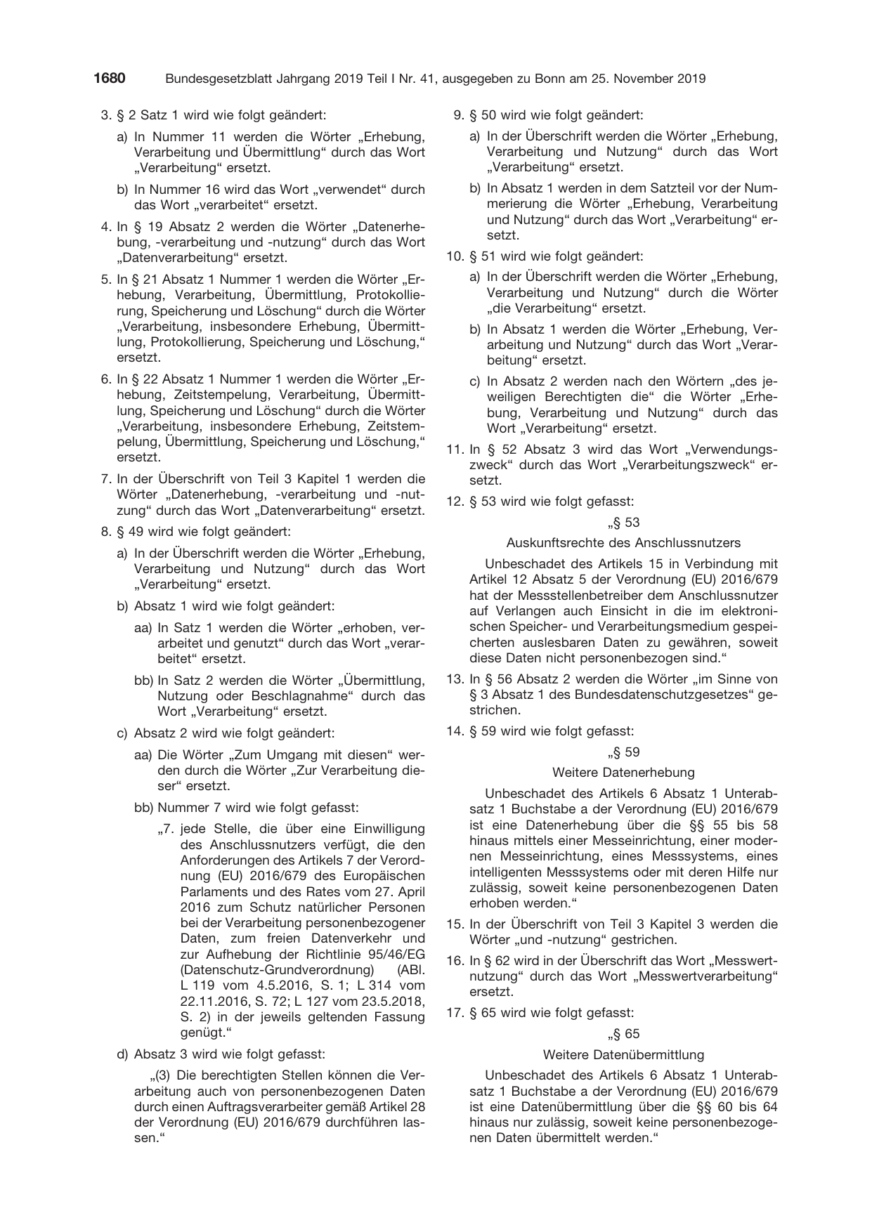 BGBl. 2019, Seite 1680 — Originalseite als Abbildung