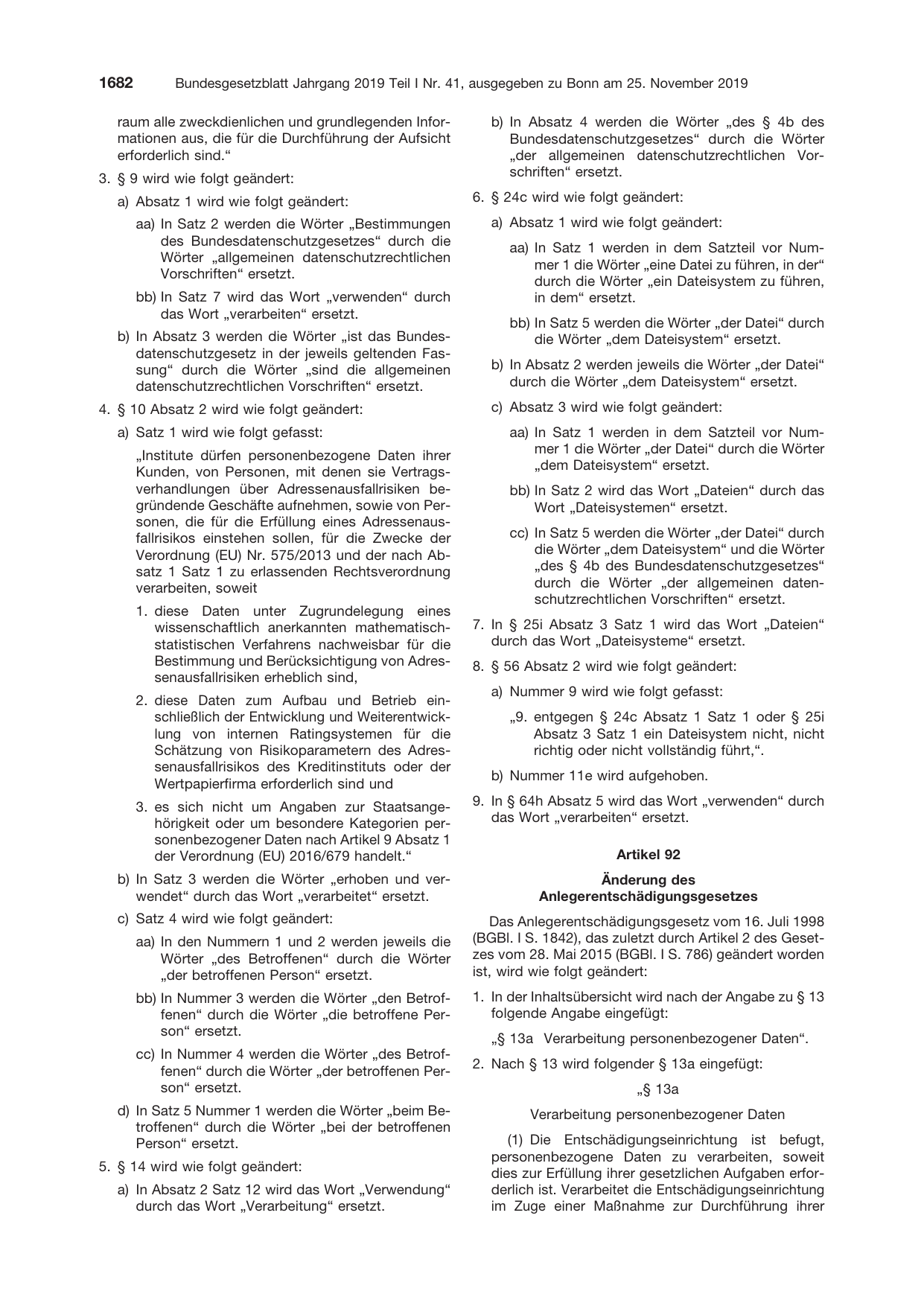 BGBl. 2019, Seite 1682 — Originalseite als Abbildung