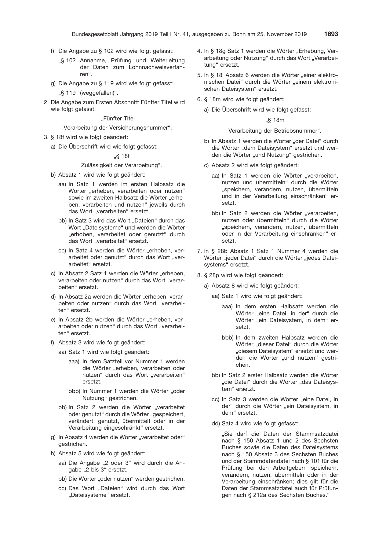 BGBl. 2019, Seite 1693 — Originalseite als Abbildung