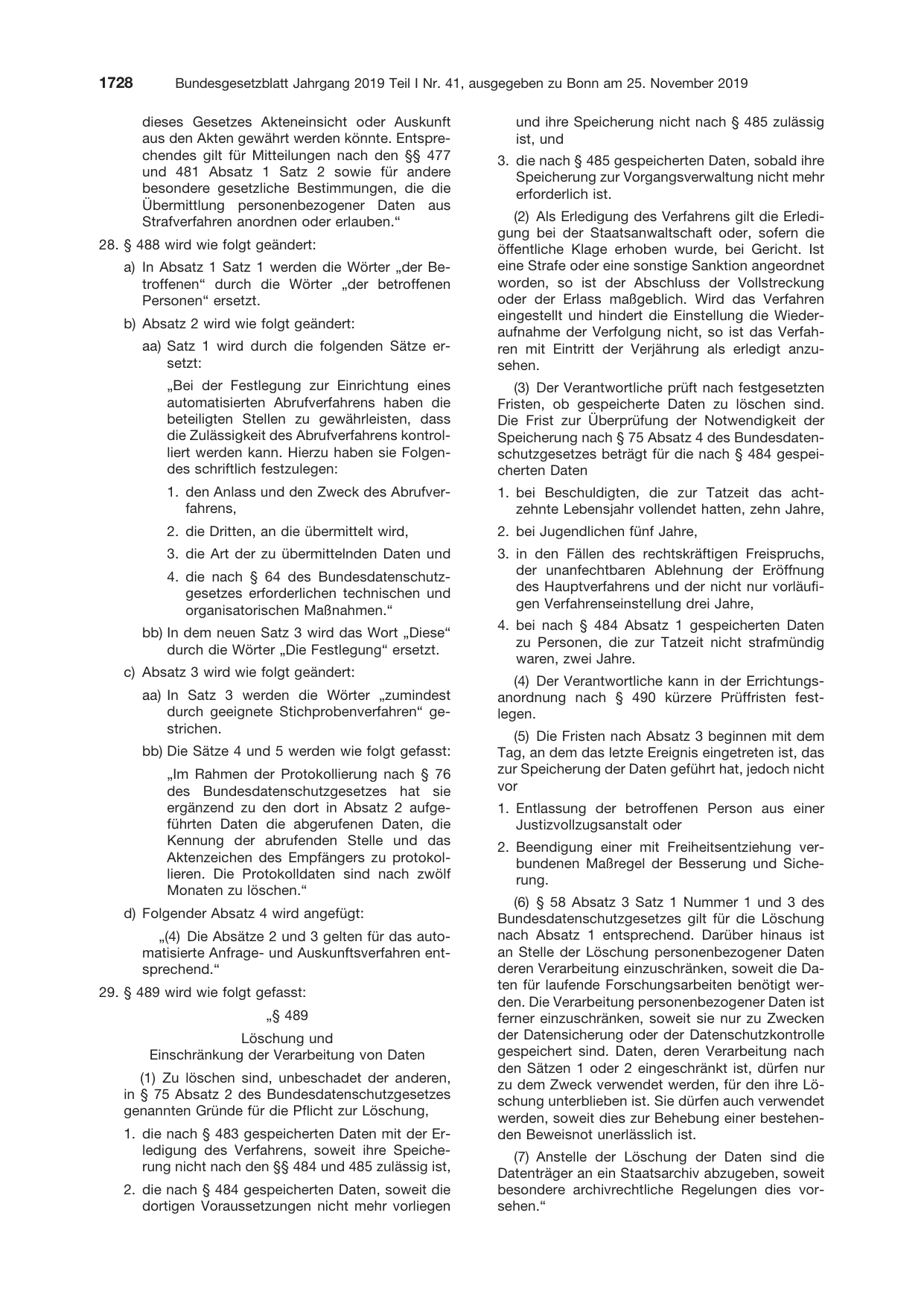 BGBl. 2019, Seite 1728 — Originalseite als Abbildung
