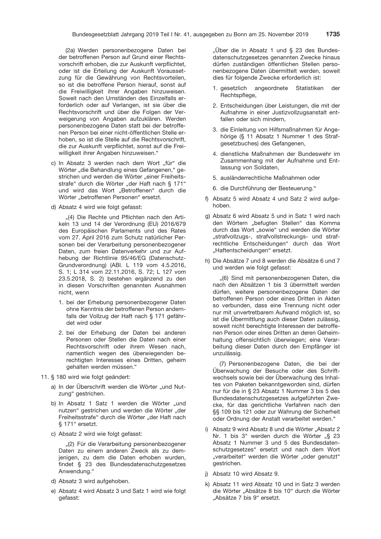 BGBl. 2019, Seite 1735 — Originalseite als Abbildung