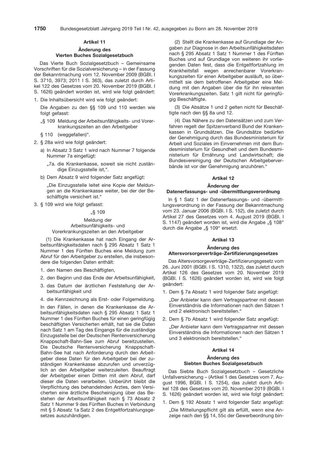 BGBl. 2019, Seite 1750 — Originalseite als Abbildung