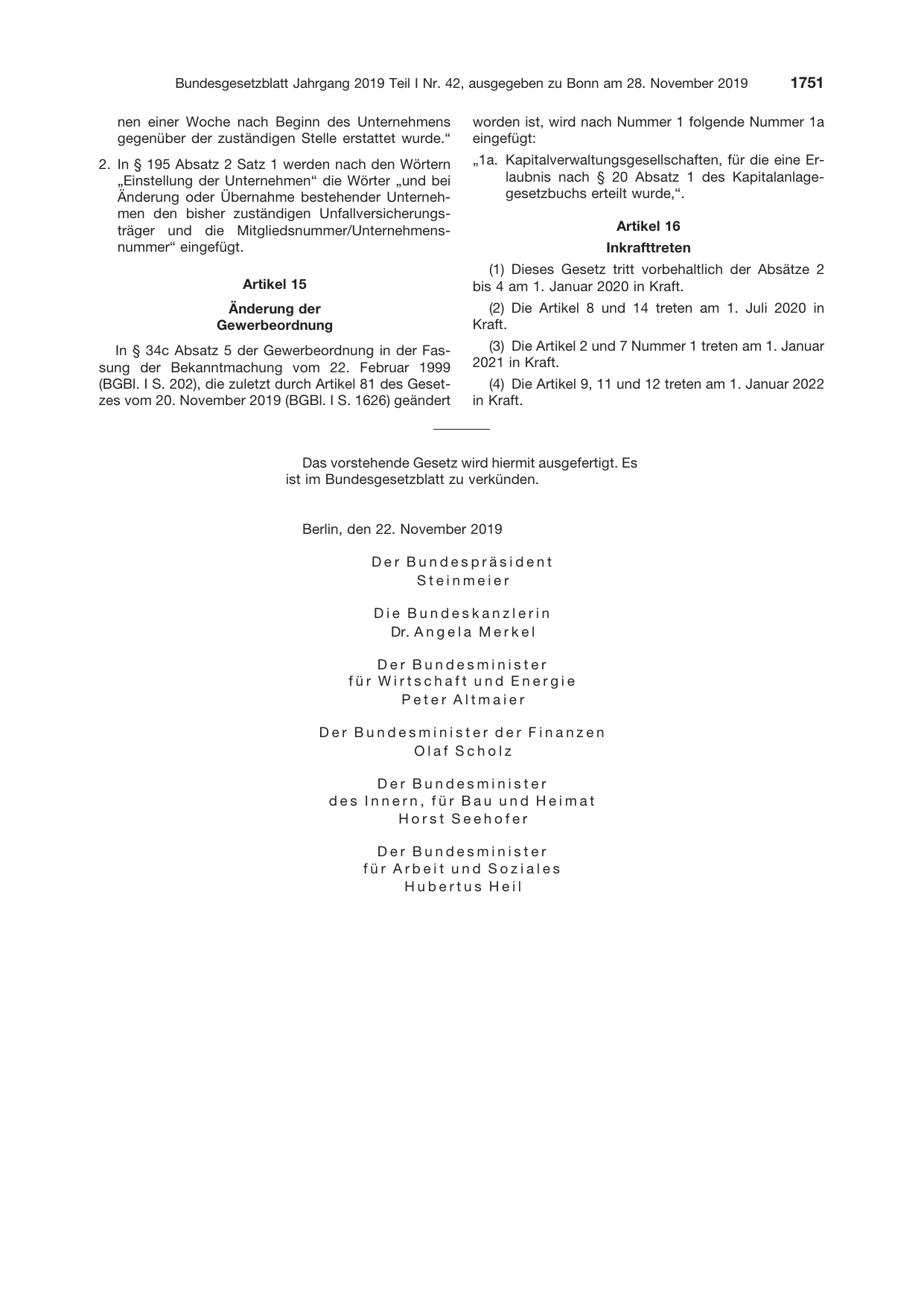 BGBl. 2019, Seite 1751 — Originalseite als Abbildung