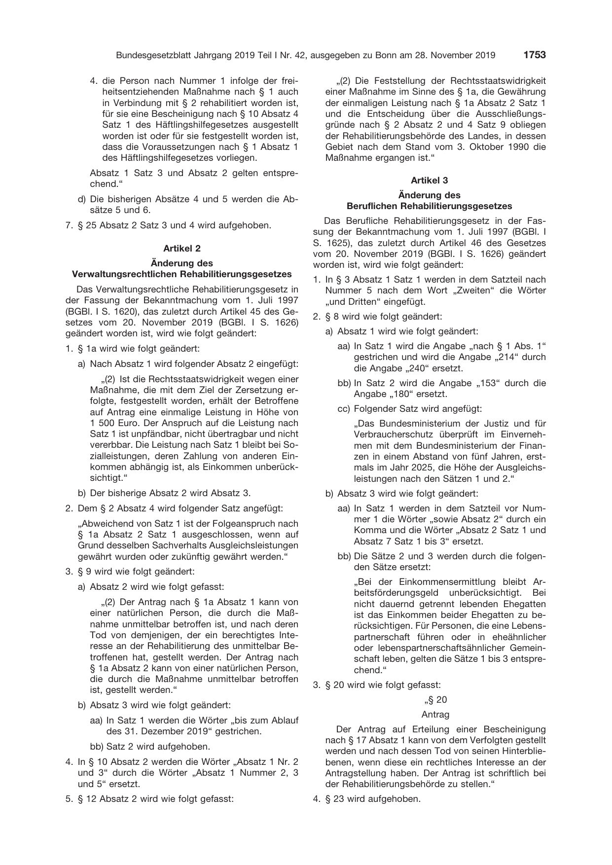 BGBl. 2019, Seite 1753 — Originalseite als Abbildung