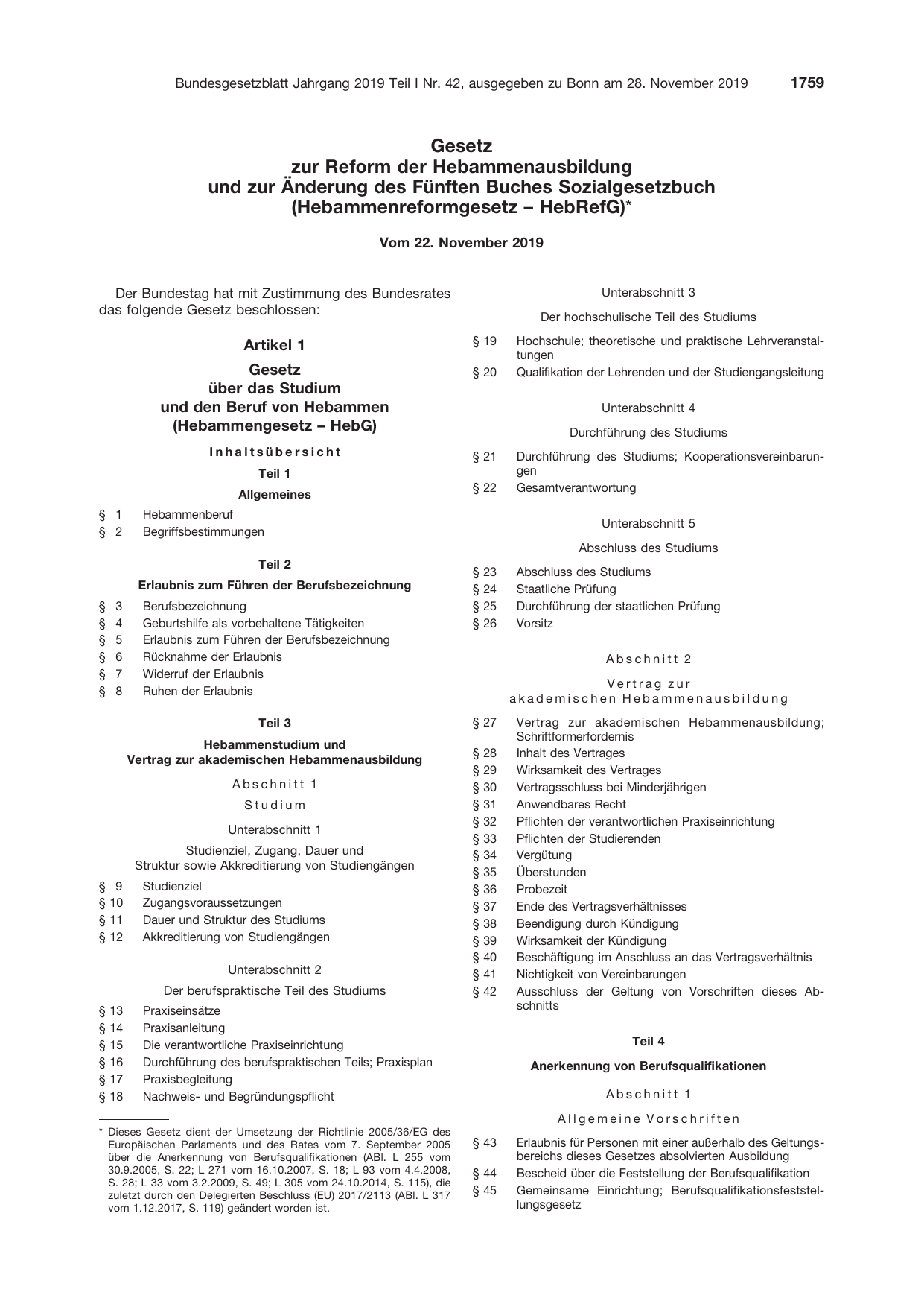 BGBl. 2019, Seite 1759 — Originalseite als Abbildung