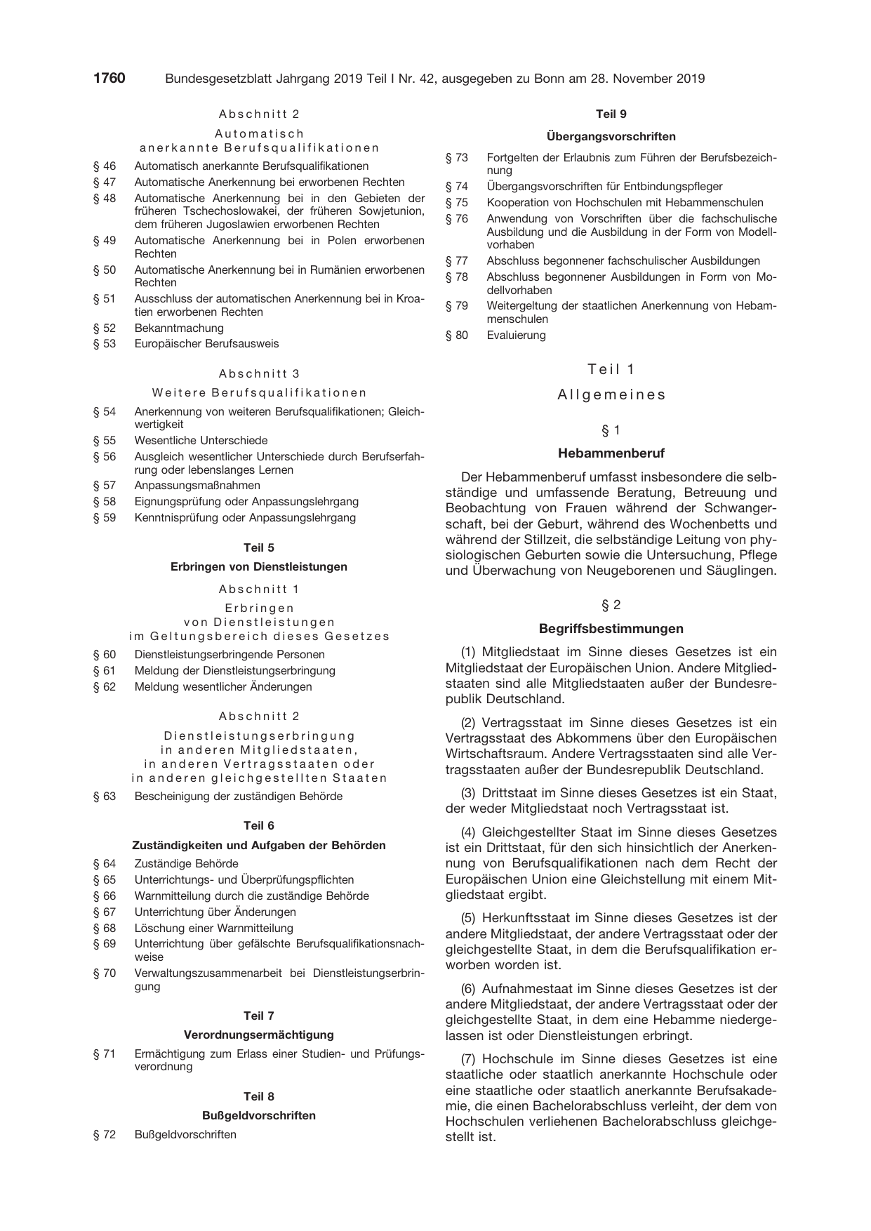 BGBl. 2019, Seite 1760 — Originalseite als Abbildung