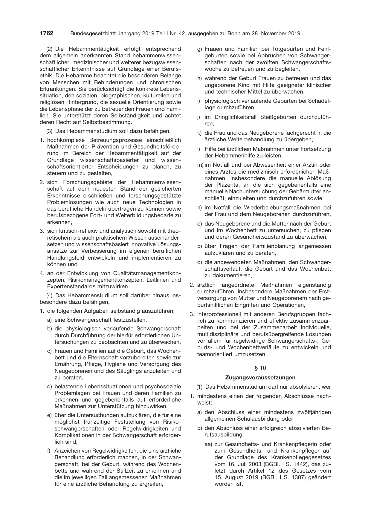 BGBl. 2019, Seite 1762 — Originalseite als Abbildung
