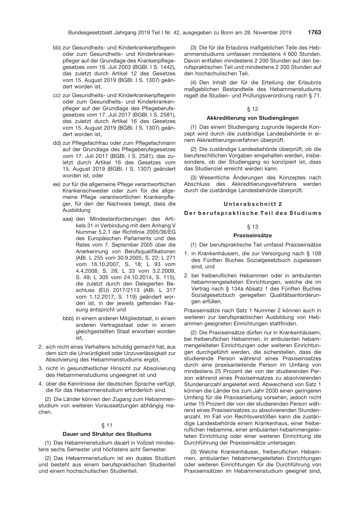 BGBl. 2019, Seite 1763 — Originalseite als Abbildung